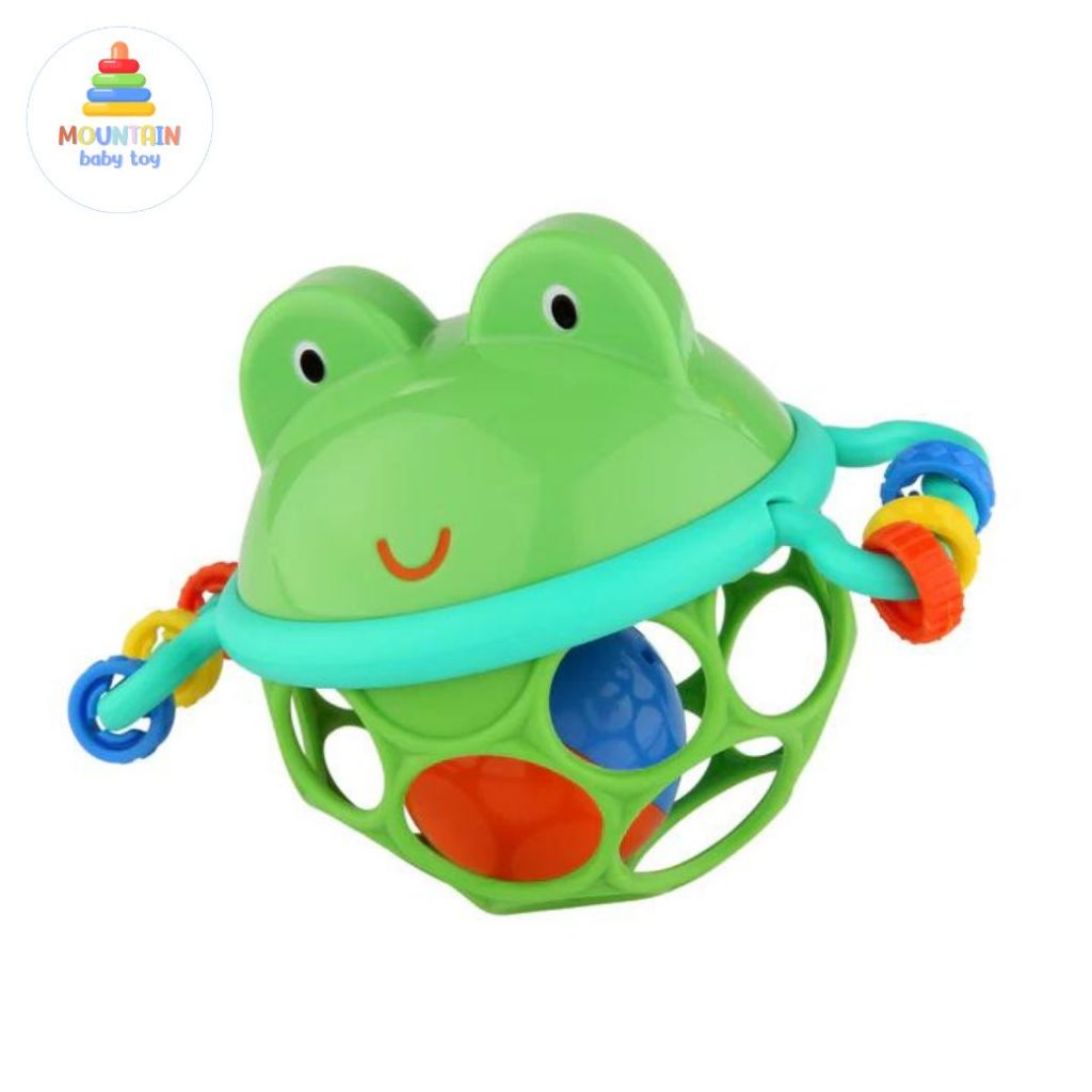 Oball Easy Grasp Jingle & Shake Pal Rattle ของเล่นเด็กอ่อนปลอดสาร BPA กบเขียว10063