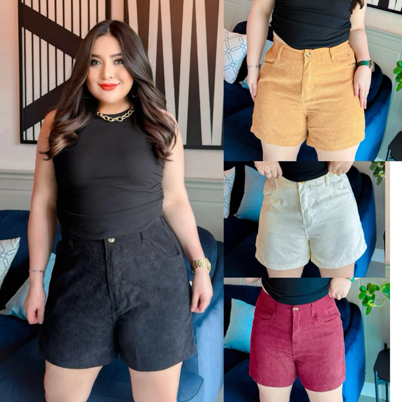 RedEars ลูกฟูกขาสั้นสาวอวบ เอว 32“-40” ใส่สบาย สม็อคหลัง