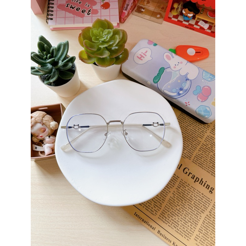 (P150) แว่นกรองแสง ทรงหกเหลี่ยม ขาแมว (ไม่มีค่าสายตา) - รูปที่ 3