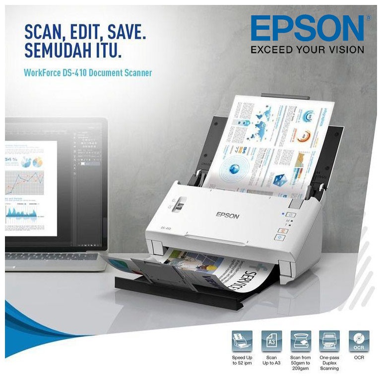 Epson WorkForce DS-530ii A4 Scanner [สเปค ICT ปี 2566 งบ 16,000] รับประกัน 1 ปี