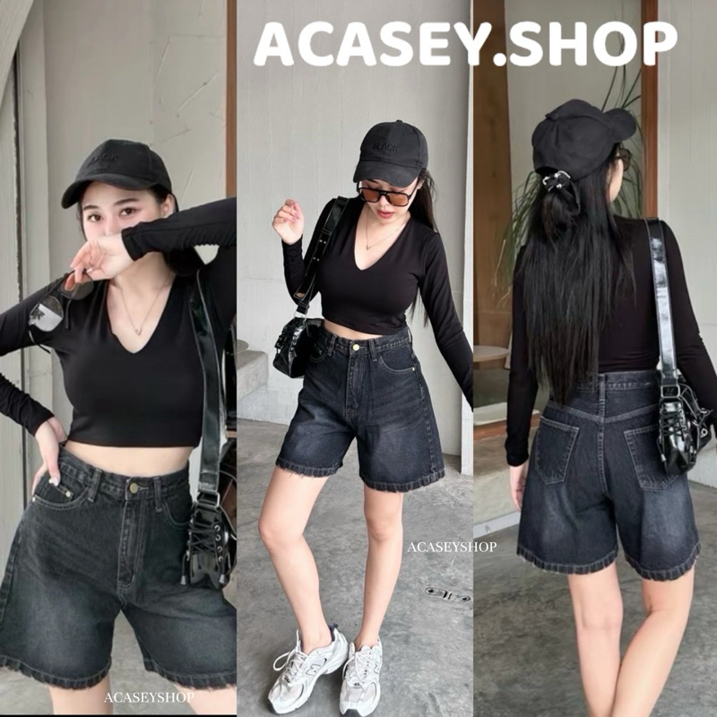 Acasey กางเกงยีนส์ผู้หญิง ขาสั้น ขา3ส่วน ทรงสวย งานป้าย แนะนำเลยจ้า Otw ไซส์ S - 3XL รูปที่ 8