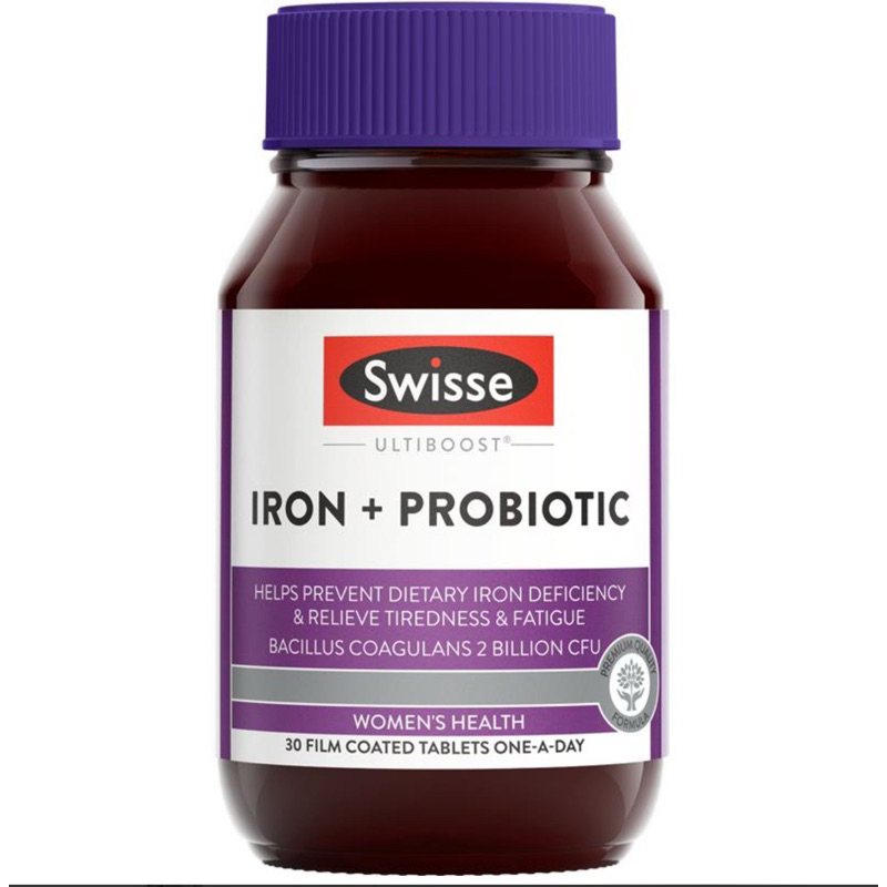 Swisse Iron + Probiotic 30 Tablets