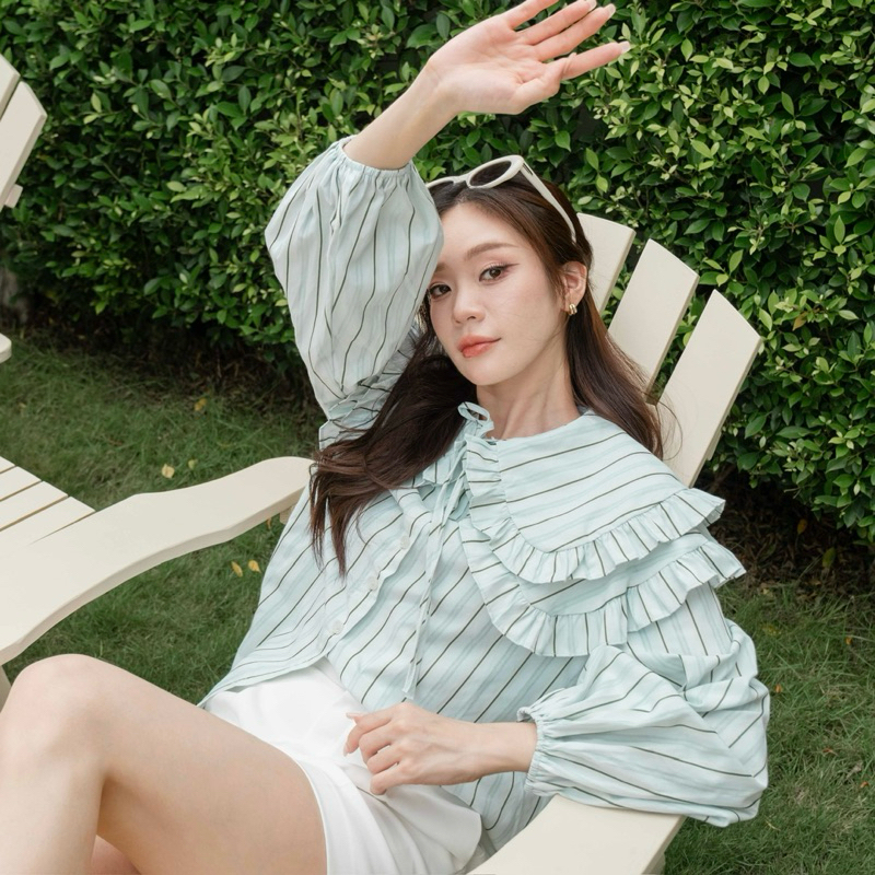 FLASHMARBLE MUFFIN BLOUSE