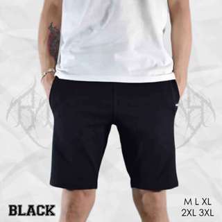 big boy กางเกงขาสั้นสีดำผ้าcotton คัดพิเศษ ผ้านุ่มยืดหยุ่นสู…