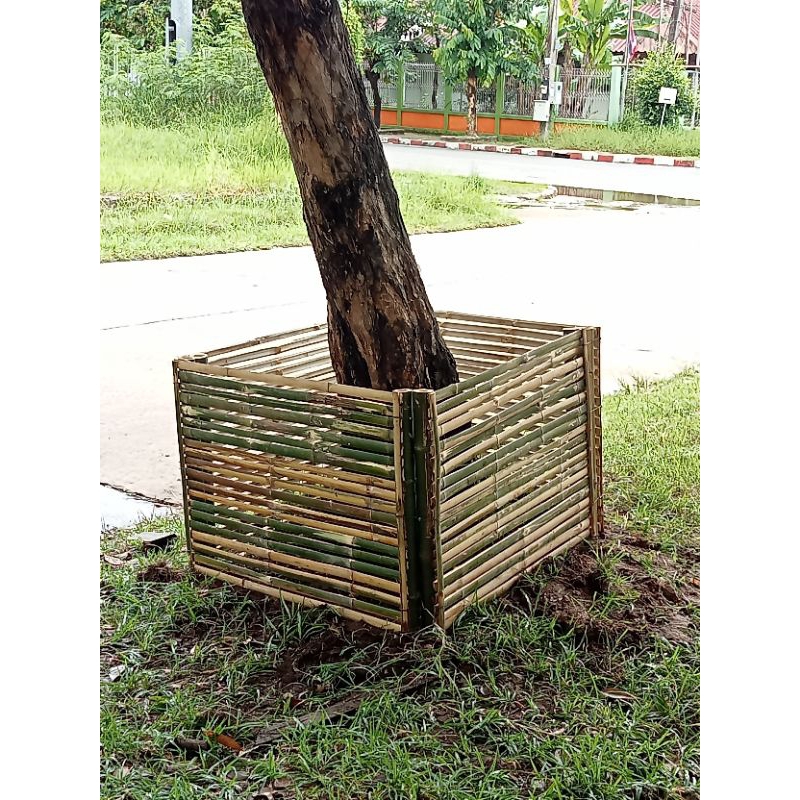 เสวียนไม้ไผ่แผงกั้นโคนต้นไม้คอกไม้ไผ่4ด้าน(สั่งได้ไม่เกิน3ชุดต่อคำสั่งซื้อ)