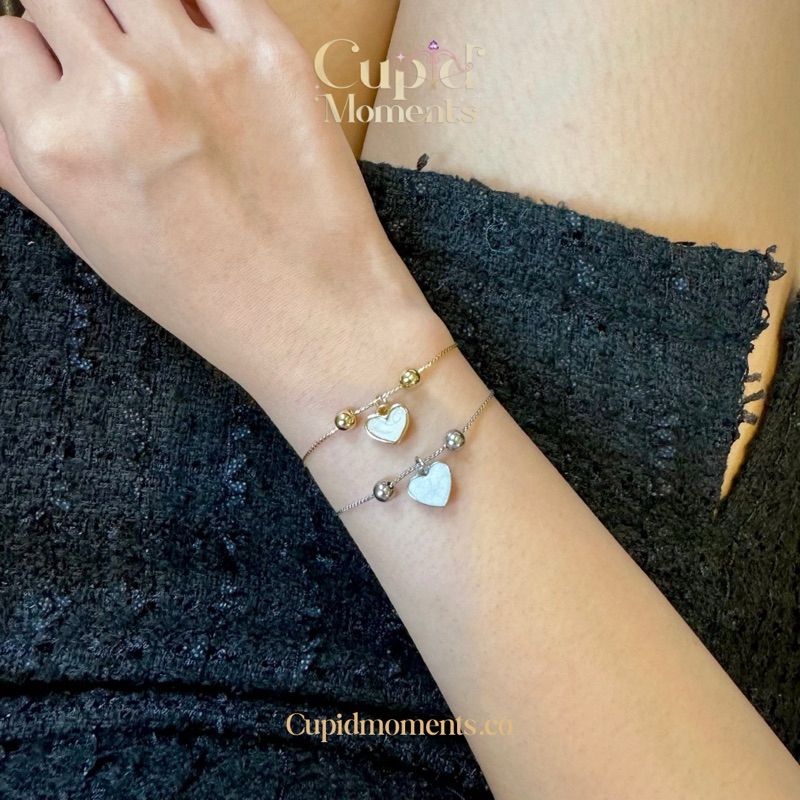 Hearty Bracelet สร้อยคอมือสายรูดจี้หัวใจหินอ่อน