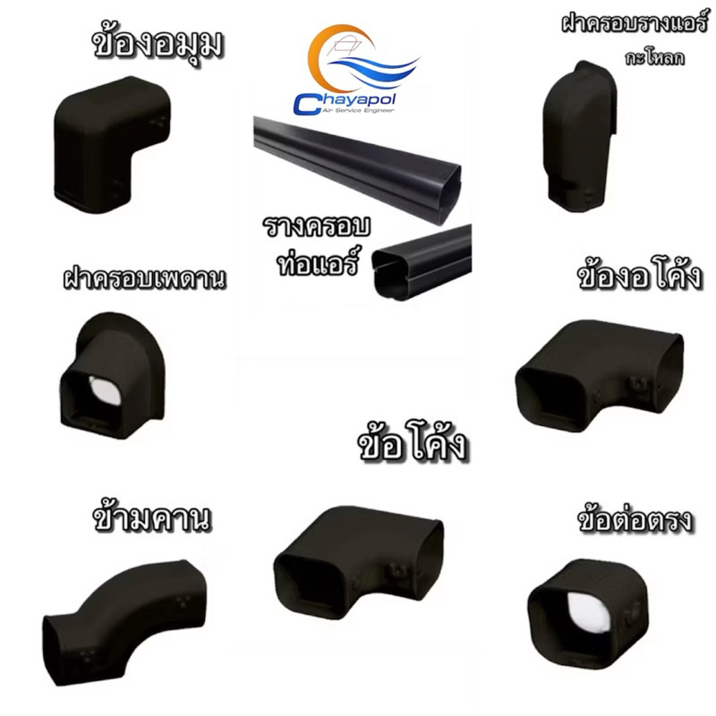 อุปกรณ์รางครอบท่อแอร์ 🖤สีดำ🖤 75 อุปกรณ์การติดตั้งแอร์สีดำ ยี่ห้อ TOTO 📦