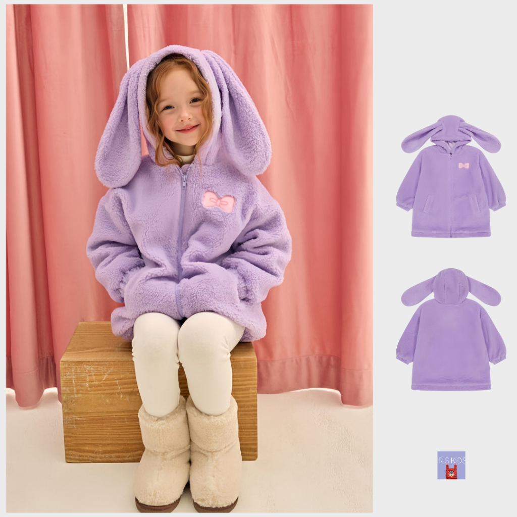 「สินค้าลิขสิทธิ์แท้」IRIS KIDS Beta Winter l IKC24002 purple bunny coat เสื้อผ้าเด็ก เสื้อโค๊ท (ใส่ได้ -10 องศา)