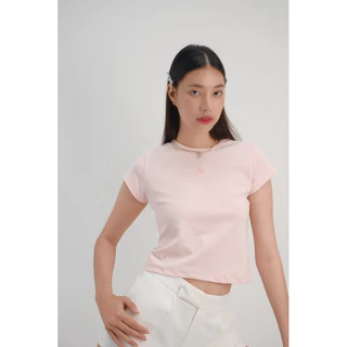 BEMYCHIC เสื้อครอปคอกลม เสื้อทรง BABY TEE เสื้อครอปผู้หญิง รุ่น maddy crop top