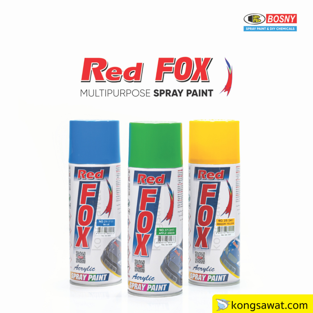 สีสเปรย์เรดฟ็อกซ์ RedFox สีสแตนดาร์ด สีแคนดี้โทน สีสันเงางาม แข็งแรง