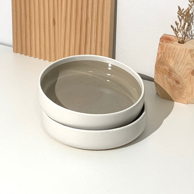 Goodsceramics ☀️BOWL ชามเซรามิกญี่ปุ่นสี two-tone white➰grey
