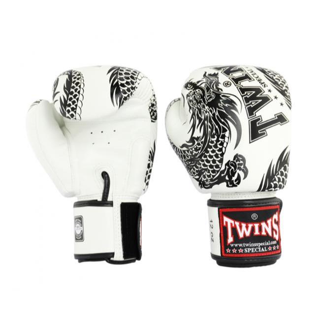 นวมชกมวย ทวินส์ สเปเชี่ยล Twins Special Boxing Glove FANCY Series รวมสี หนังแท้ ,FBGV-49B-WH