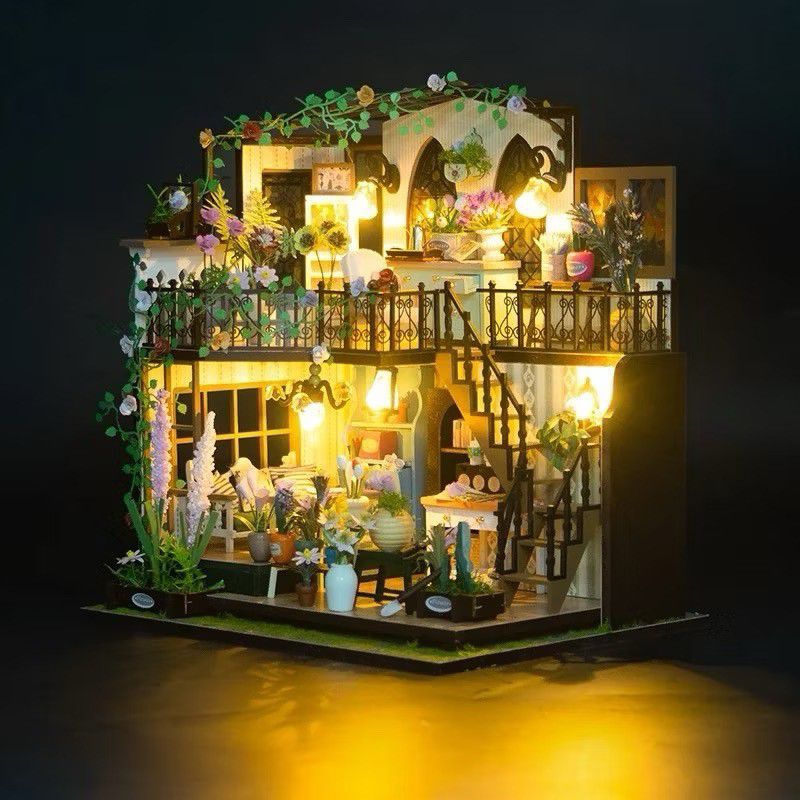 [พร้อมส่ง] บ้านตุ๊กตาdiy Darcy Flower House M2322 มีฝาครอบกันฝุ่น