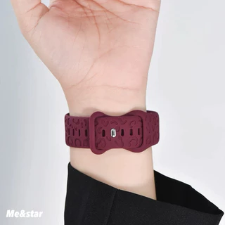 สายซิลิโคนยาง ปั้มลายเสือ สำหรับ สมาทวอช ใช้ได้กับ Smart Watch11 10 9 8 7 6 5 4 3 2 1 Se Ultra SS
