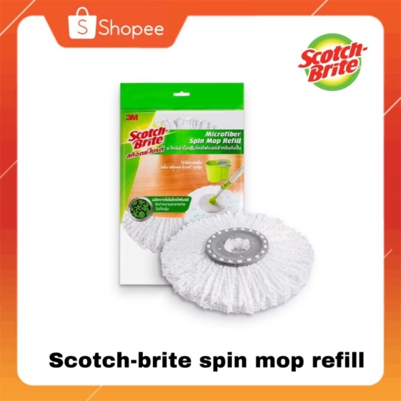 สก๊อตช์-ไบรต์® หัวม็อบไมโครไฟเบอร์สำหรับถังปั่นแห้ง Scotch-Brite® Microfiber Spin Mop Refill 3M