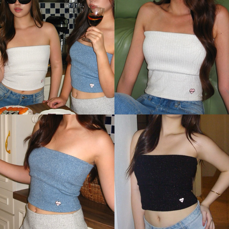sabrina tube top by Duex Studio เกาะอกผ้าknit glitter