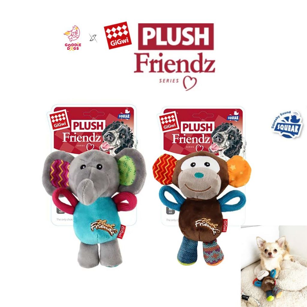 Zoo Plush Friendz ตุ๊กตากัด พร้อมเสียงปี๊ป ของเล่นสุนัข สำหรับสุนัขเล็ก โดย Goodie Dogs