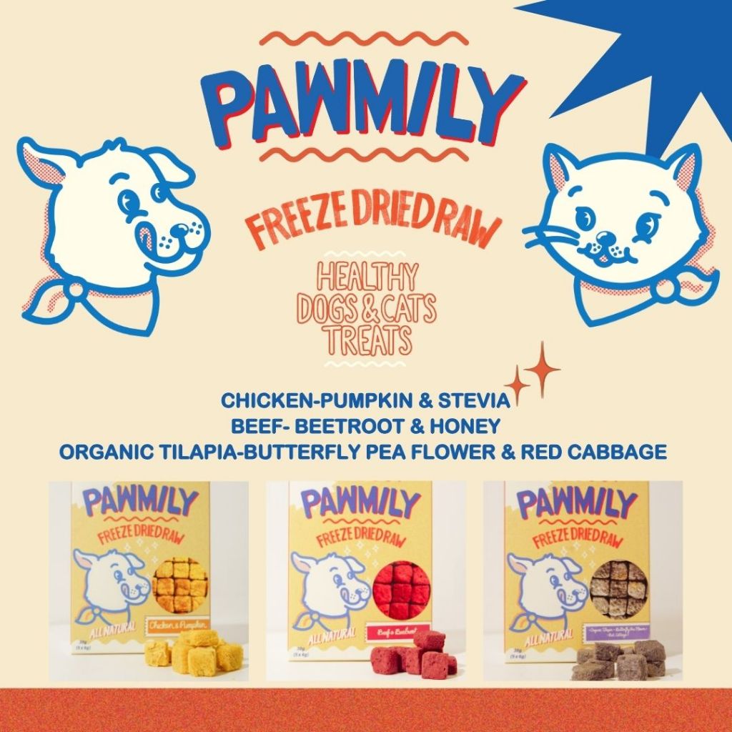 Pawmily Freeze Driedraw Healthy Dogs & Cats Treats ขนมขนมฟรีซ-ดราย เพื่อสุขภาพ สำหรับสุนัขและแมว