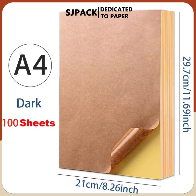 SJPACK สติ๊กเกอร์กระดาษคราฟท์ A4 สำหรับพิมพ์อิงค์เจ็ทและเลเซอร์ 100 ชิ้น