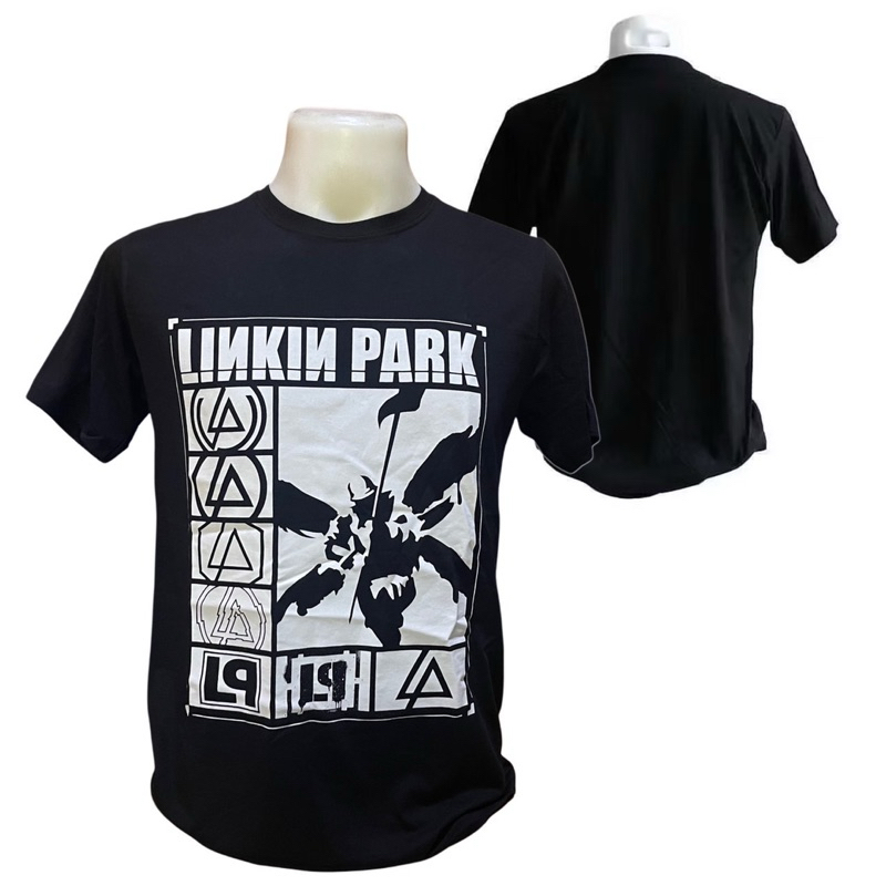 เสื้อวง LINKIN PARK T-SHIRT ลาย LOGOS RECTANGLE (2024) ลิขสิทธิ์ของแท้ UK