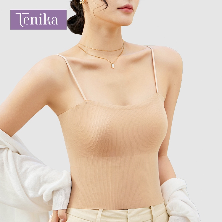 TENIKA เสื้อกล้ามผู้หญิง สายเดี่ยว นุ่ม บาง มีฟองน้ำในตัว ผ้านิ่ม ระบายอากาศ ทรงสวย VES-005