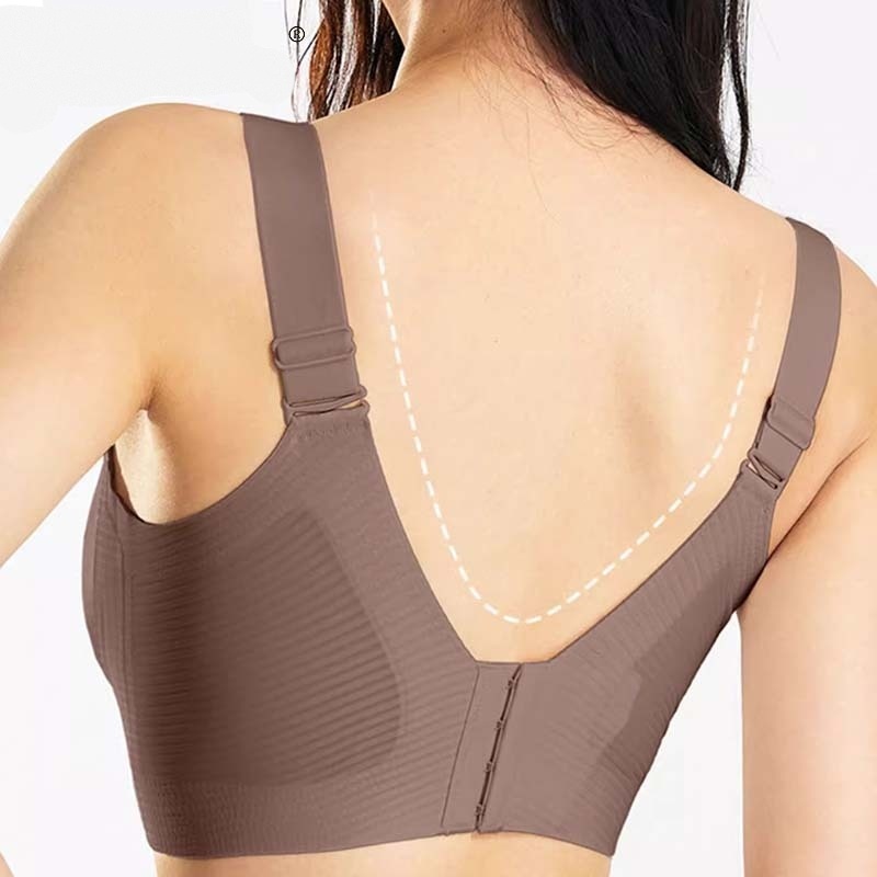 M-3XL ยกทรงผู้หญิงพลัสไซส์ บราไร้ขอบ สวมใส่สบาย เนื้อผ้านุ่ม จัดแต่งทรงได้ดี ชุดชั้นใน ไร้รอยต่อ ดันทรง ไม่มีโครงเหล็ก - รูปที่ 7