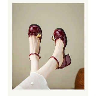 🥇คุณภาพสูง🥇 รองเท้าส้นสูง ส้นหนา หัวกลม งานสวย  ใส่สบาย ใส่เ…