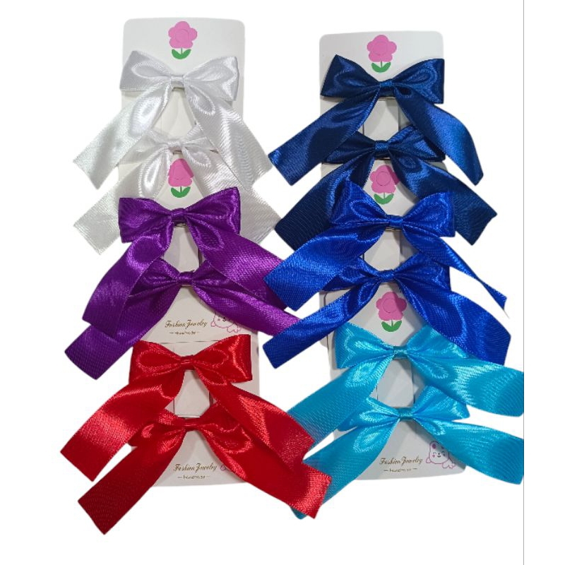 🎀โบว์นักเรียน🎀ไซค์ S อนุบาล ประถม กิ๊บติดผม ขนาด 1 นิ้ว (แพ็ค 2 ชิ้น)