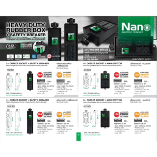 บล็อคยาง บ็อคยาง Nano พร้อม เต้ารับ มี SAFETY BREAKRE 10A-16A RBB10SF2-28 RBB10SF4-210 RBB10SF4-46 RBB10SF4-48