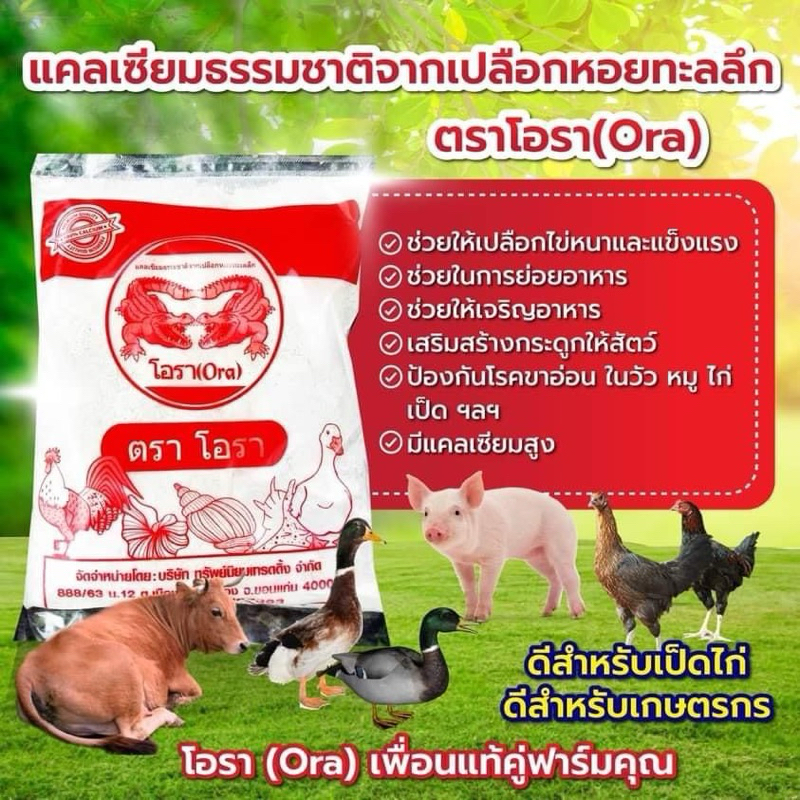 แคลเซียมเปลือกหอย โอรา แคลเซียมสำหรับสัตว์