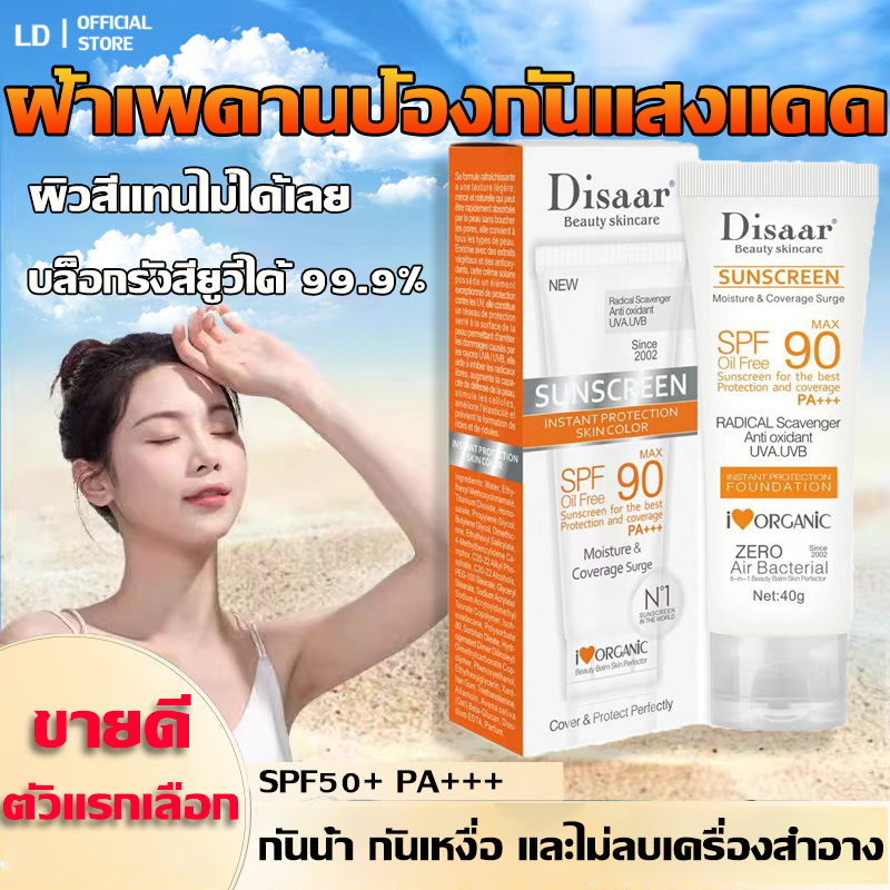 กันน้ำและกันเหงื่อ กันแดด SPF50+PA++++ ซึมไว ไม่มัน ไม่อุดตัน สำหรับผิวแพ้ง่าย กันแดดทาหน้า กันแดดทาตัว ขนาด 40กรั
