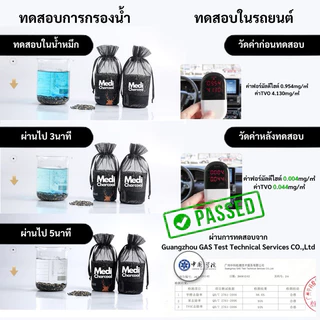 Medi ถุงถ่านดับกลิ่น ฟอกอากาศ เกรดพรีเมี่ยม 300g ปล่อยประจุลบ Charcoal กรองอากาศ มีใบ Cer
