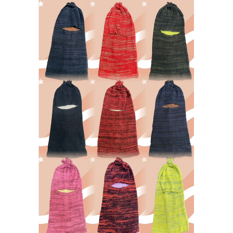 โม่งไหมพรม อีโม่ง โม่งสี มีหลายสี <1ชิ้น> < สีกล่องสุ่ม>โม่งทำไร่ ทำสวน กันหนาว กันแดด ใส่ทำงาน สีสวย สต๊อกพร้อมส่ง