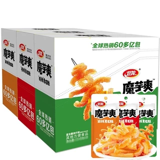 หมึกกรุบเว่ยหลง ยกลัง เพิ่มปริมาณ20% ขนมบุก หม่าล่า เคี้ยวกรุบ กล่องใหญ่ 18 กล่องต่อลัง weilong