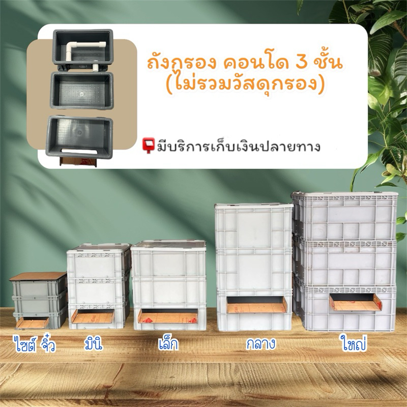กรองคอนโดแบบ 3 ชั้น รุ่นพอใจ (คอนโดเปล่าไม่มีวัสดุกรอง)❌ไม่มีแผ่นสแตนเลส