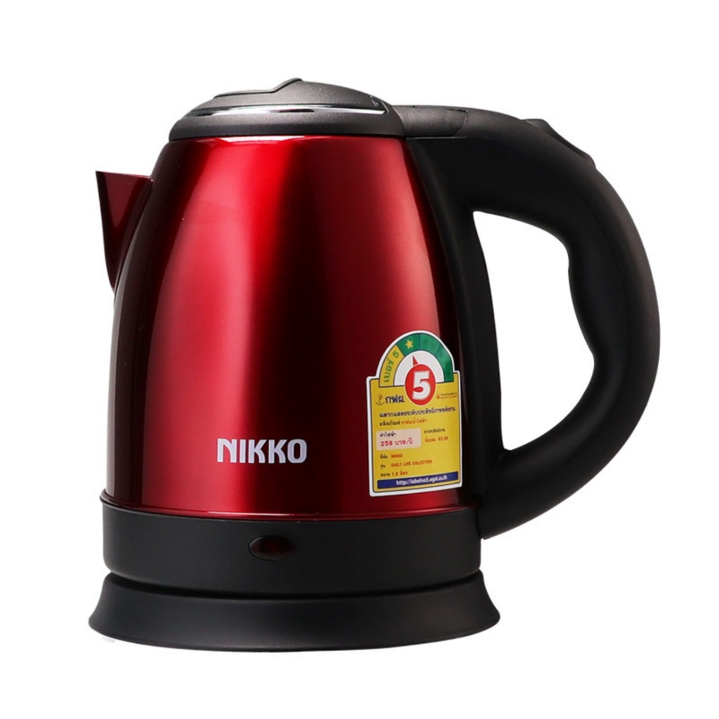 Nikko กาต้มน้ำไฟฟ้าไร้สาย สีแดง รุ่น NKEK-DL12RD กาต้มน้ำ 1.2 ลิตร