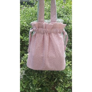 ถุงผ้าทรงขนมจีบ ขนาด 25cm.x25cm. น่ารักมาก..โรงงานไทย