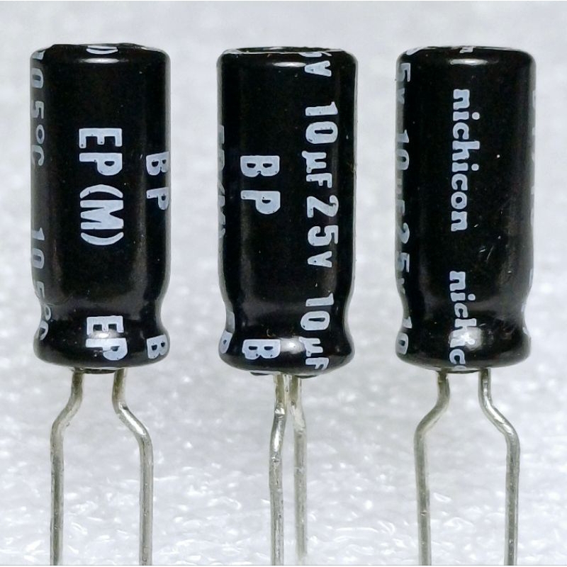Nichicon EP  BP 10uf 25v Bipolar Capacitor bipolar bp คาปาซิเตอร์ ตัวเก็บประจุ ไบโพลาร์ ไบโพล่า ไม่ม