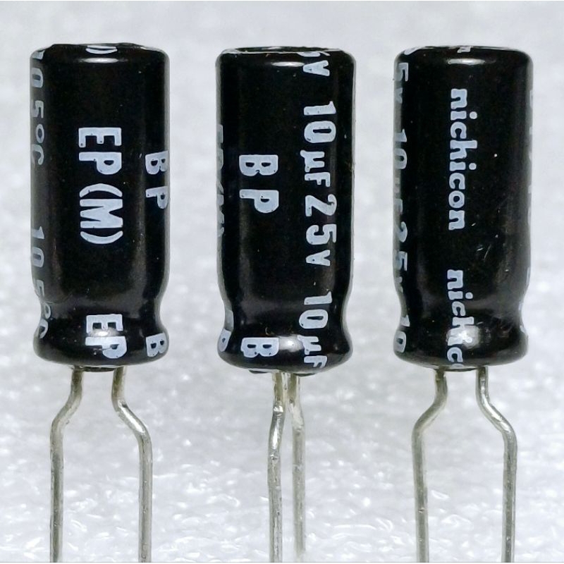 Nichicon VP  BP 10uf 25v Bipolar Capacitor bipolar bp คาปาซิเตอร์ ตัวเก็บประจุ ไบโพลาร์ ไบโพล่า ไม่ม