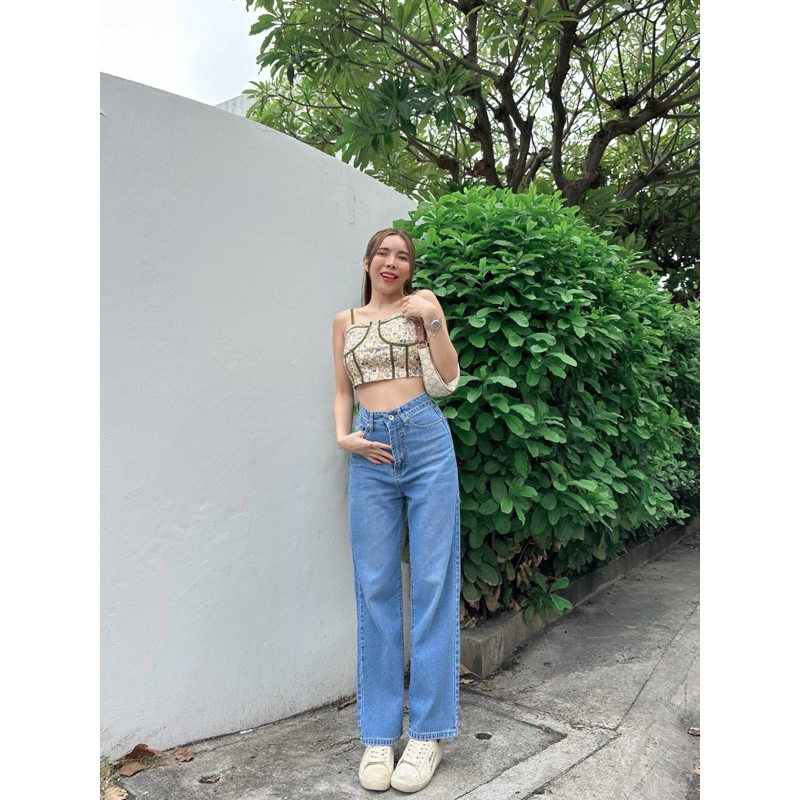 SR036/SR037 ยีนส์SARAN ทรงกระบอกกลางแม่แอน