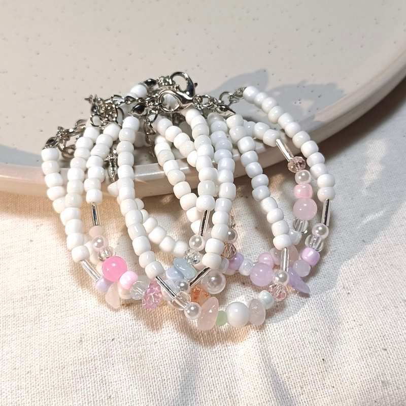 กำไลข้อมือหินธรรมชาติ | มีหลายสี ขนาดฟรีไซต์ 🪸