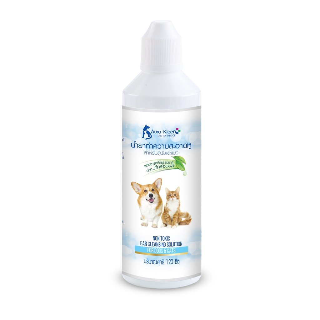Auro Kleen (ออโร่ คลีน) น้ำยาเช็ดหู สำหรับสุนัขและแมว ขนาด 120 ซีซี (MNIKS)