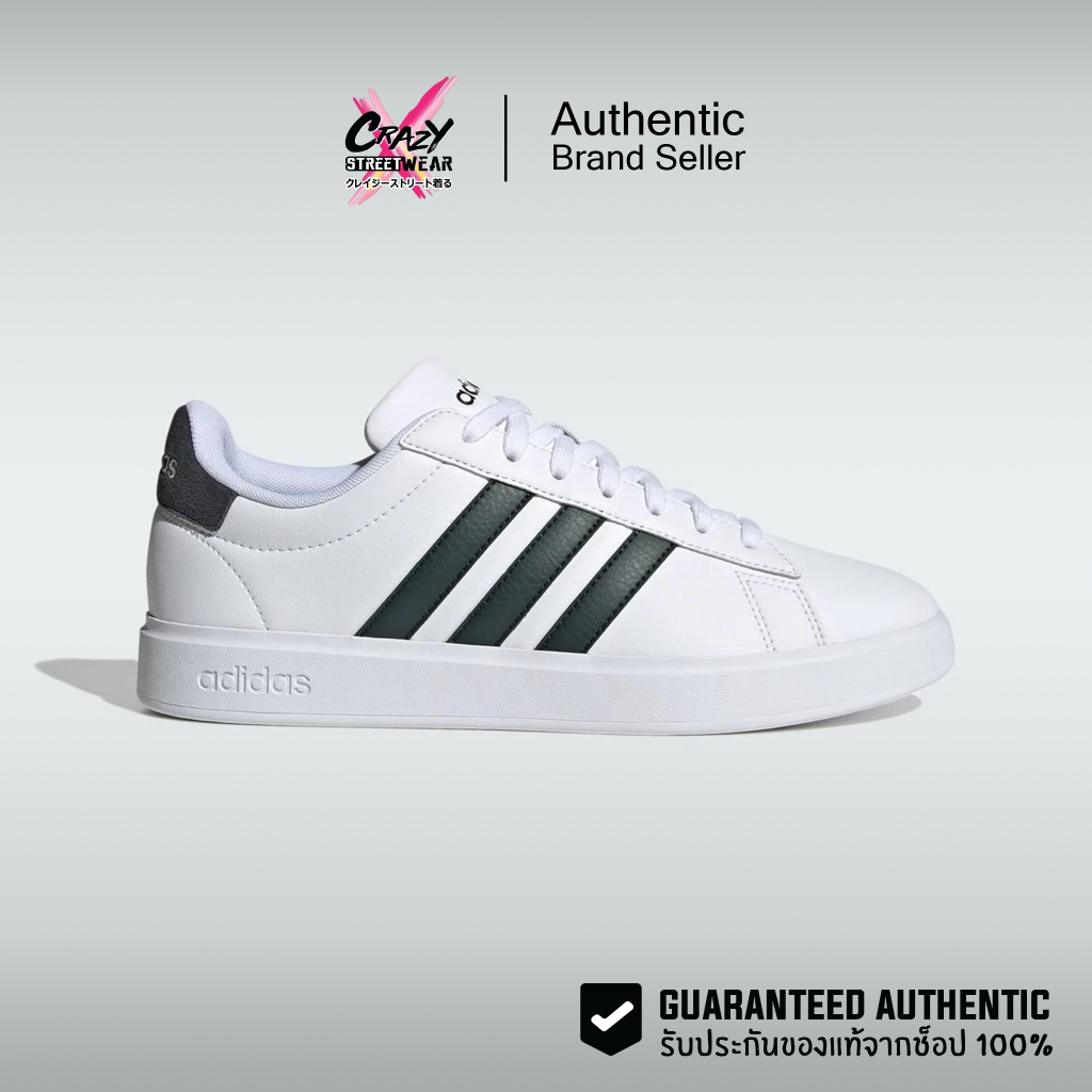 Adidas Grand Court 2.0 ของแท้ 100% แถบสีเขียวเข้ม GW9204 สินค้าลิขสิทธิ์แท้ Adidas รองเท้าผู้ชาย อดิ