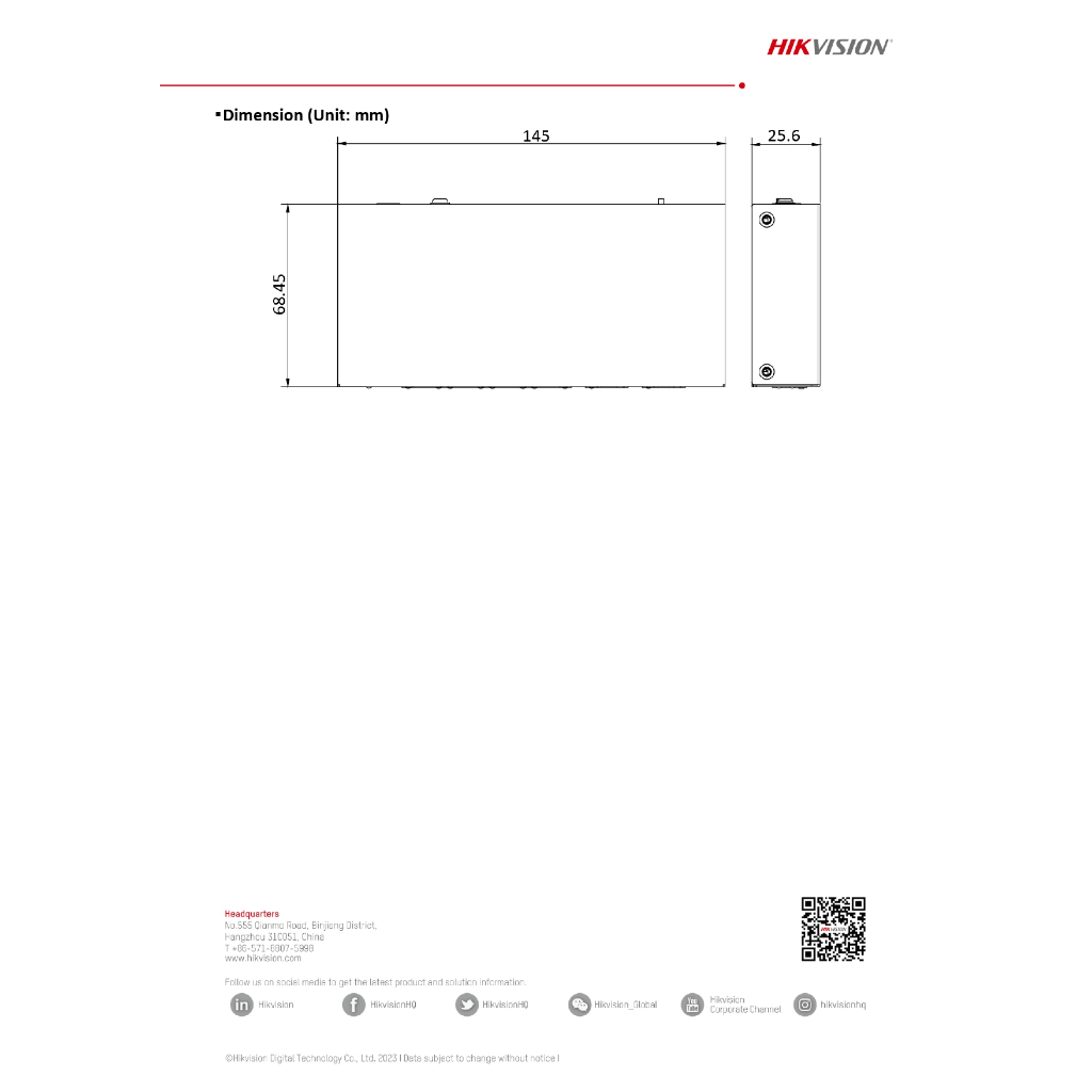 HIKVISION DS-3E0106P-E/M POE Switch จำนวน 4+2 ช่อง,Uplink (Unmanaged) (รับประกัน 3 ปี)