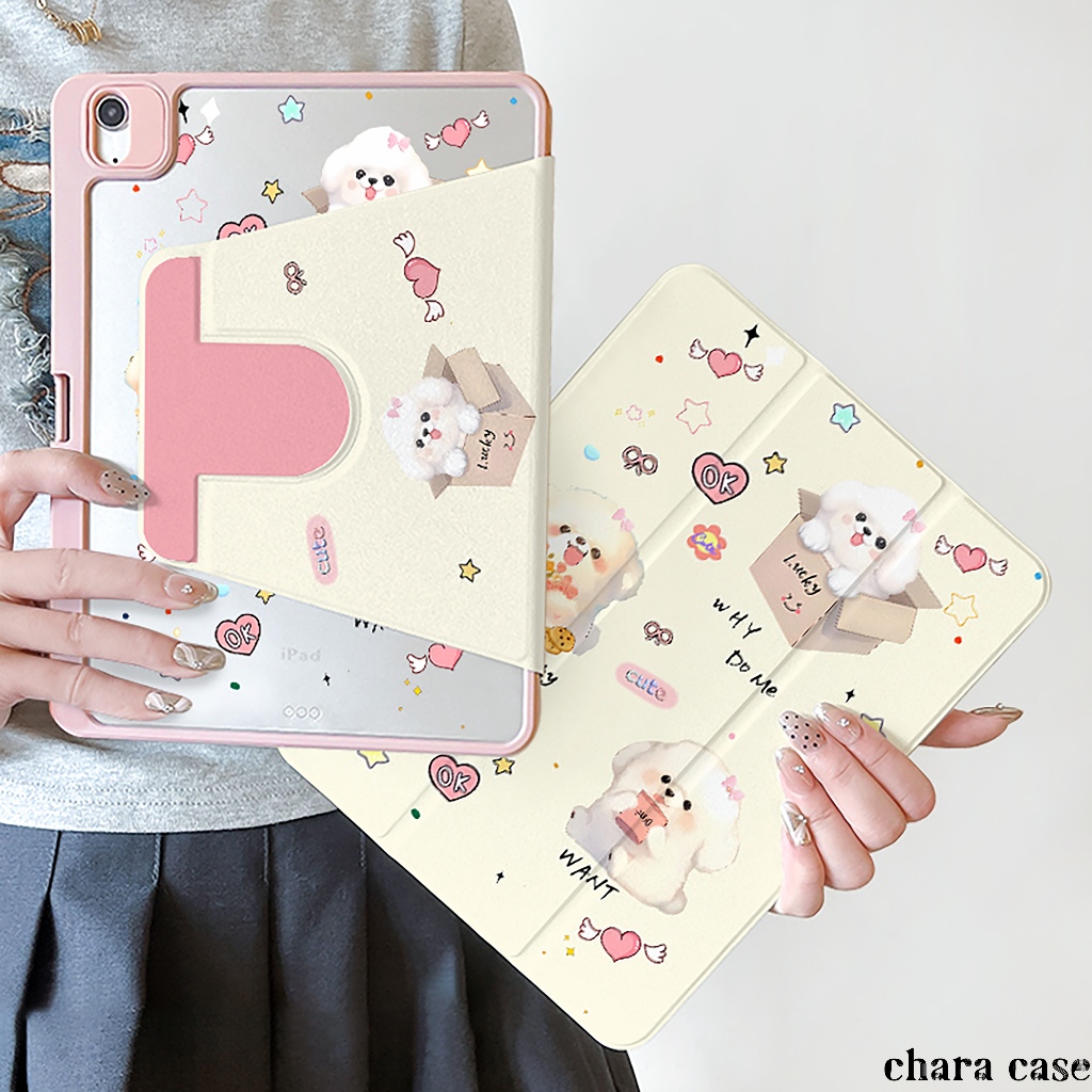 พร้อมส่ง เคสiPadหมุน 360° Pro11 2024 Air6 ที่ใส่ปากกา ลูกสุนัขบิชอน ฟริซ เคสไอแพด Gen9 MINI7 Gen10