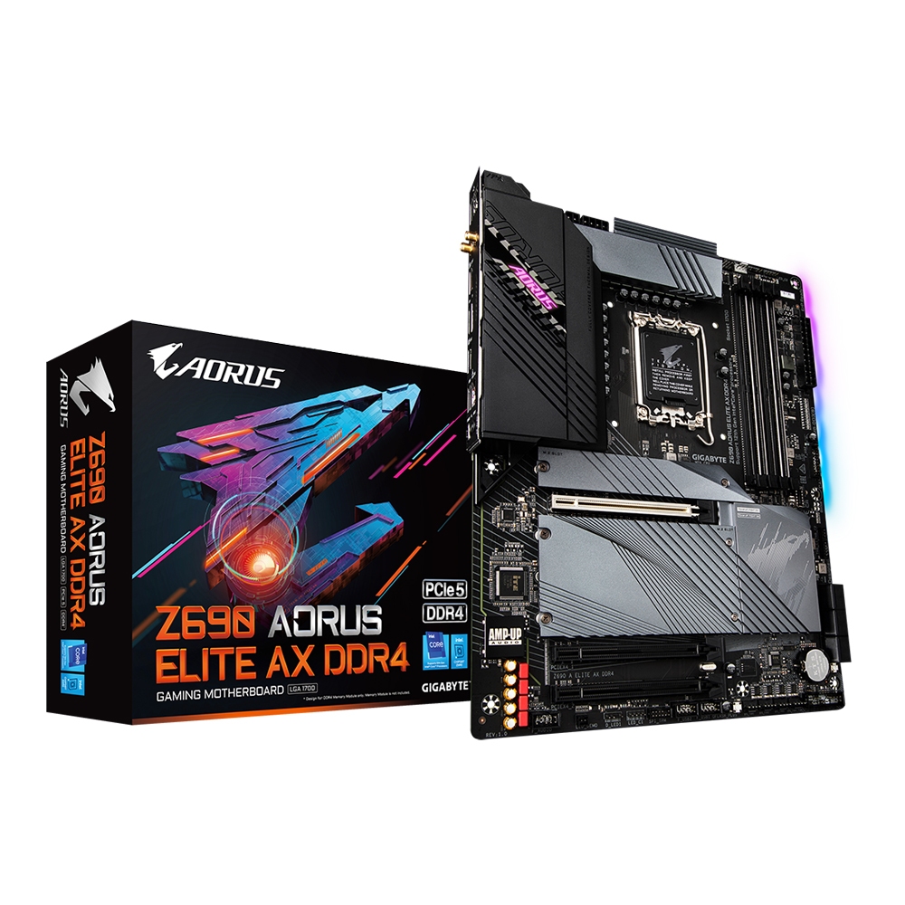 MAINBOARD 1700 GIGABYTE Z690 AORUS ELITE AX DDR4 สินค้าใช้งานแล้ว ครบกล่อง มีตำหนิ