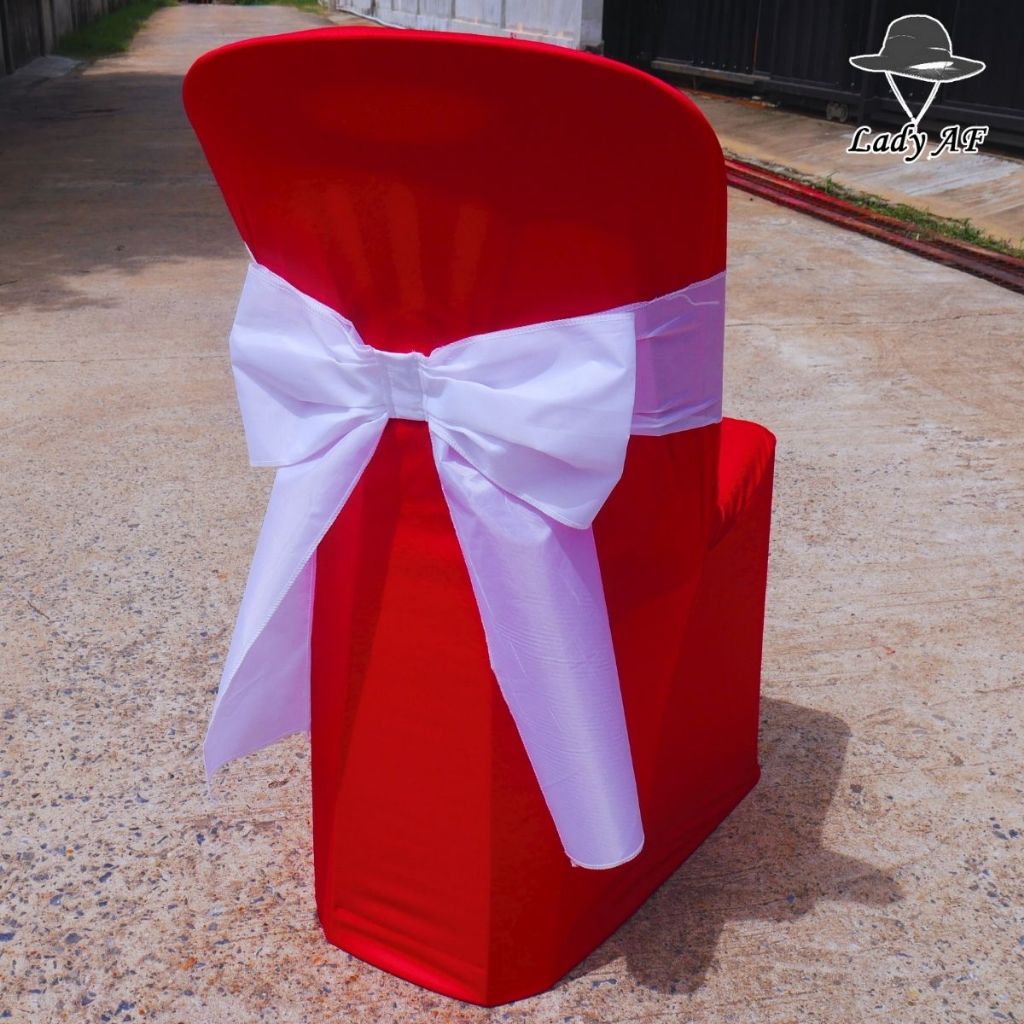 ผ้าคลุมเก้าอี้พร้อมโบว์สีขาว สามารถเลือกสีผ้าคลุมได้ตามต้องการ - รูปที่ 5