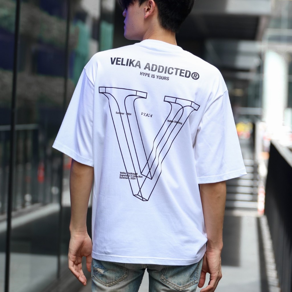 เสื้อ Oversize รุ่น "Signature V" 2024 - สี White | Velika