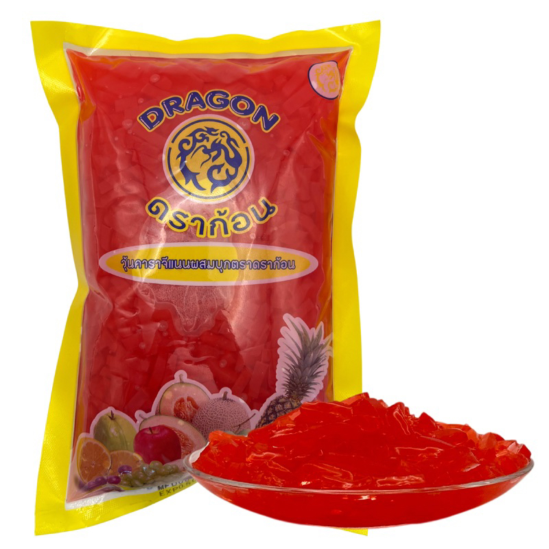 วุ้นสีรสผลไม้ ตราดราก้อน 1000g