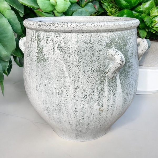 Flowerpotกระถางดินเผาทรงโอ่ง มีหู 3 หู ขนาด 43 x 46 cm